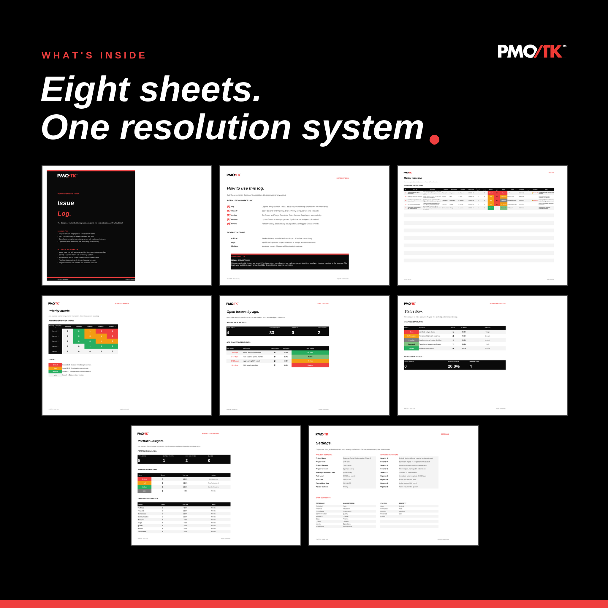 Issue Log Template