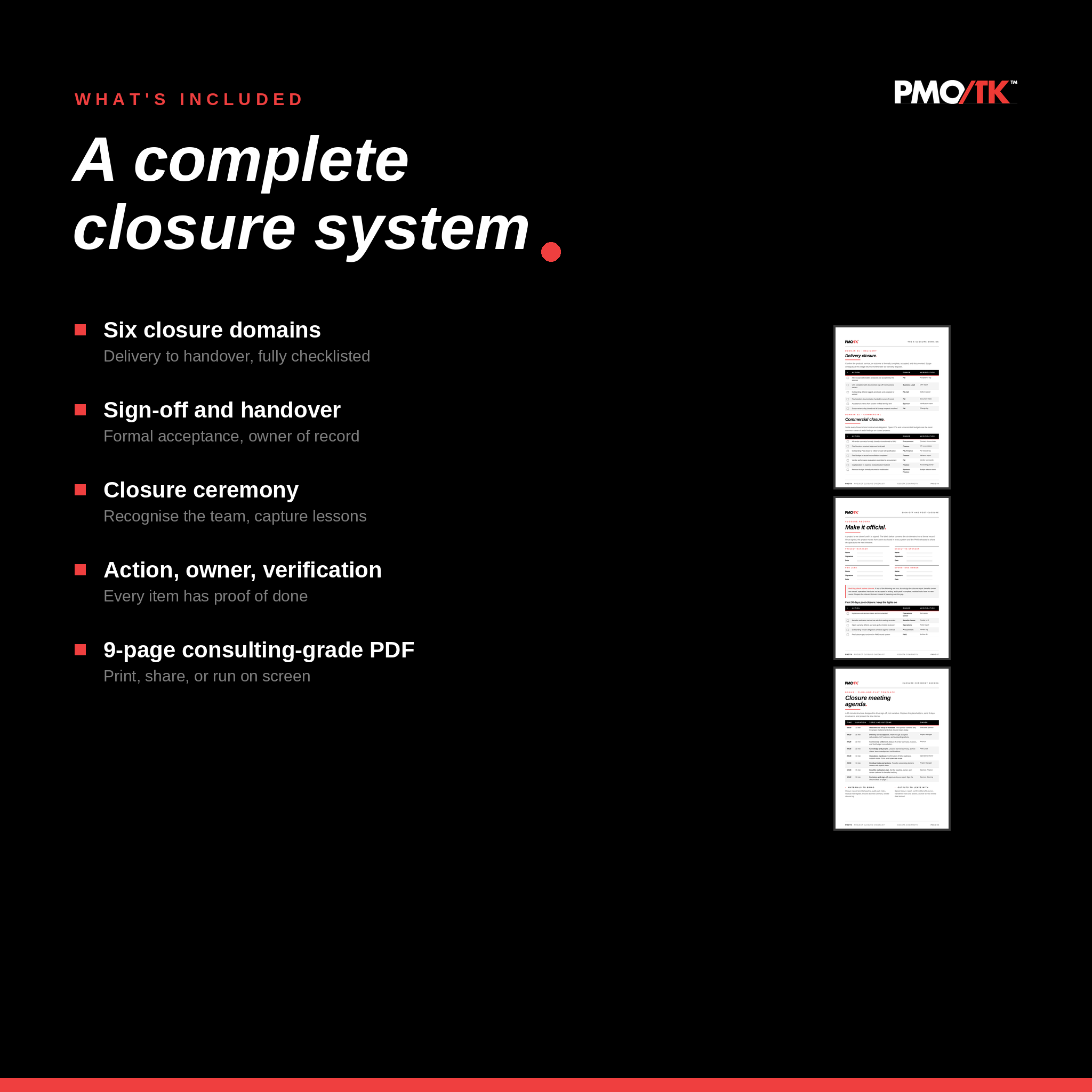 Project Closure Checklist